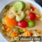 Easy French Vinaigrette Pasta Salad close up