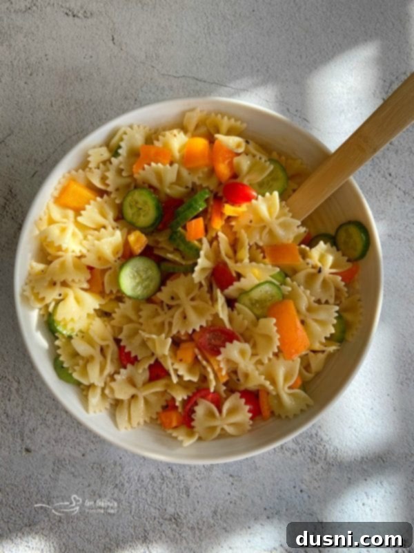 Bowlful of Easy French Vinaigrette Pasta Salad
