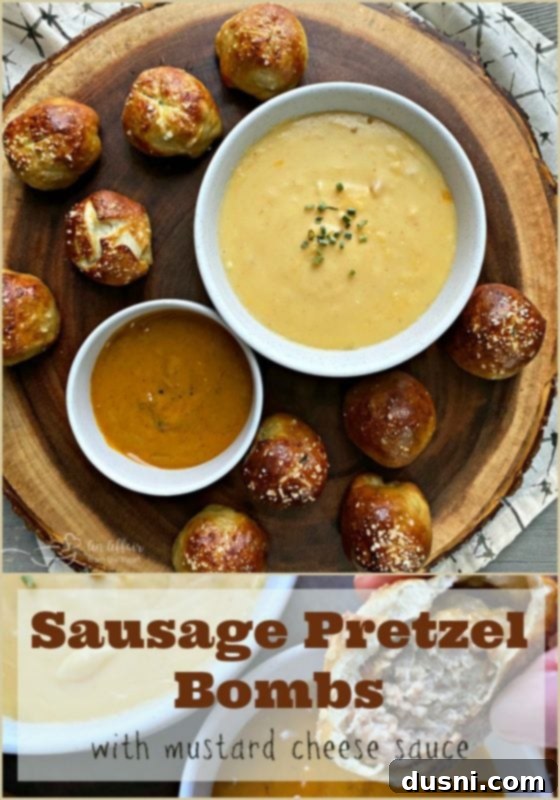Golden Pretzel Sausage Bites with Zesty Cheese Sauce 18 Sausage Pretzel Bombs recipe by An Affair from the Heart