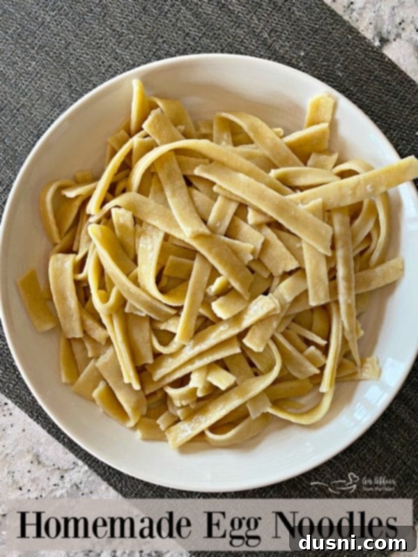 Platter of cooked homemade egg noodles