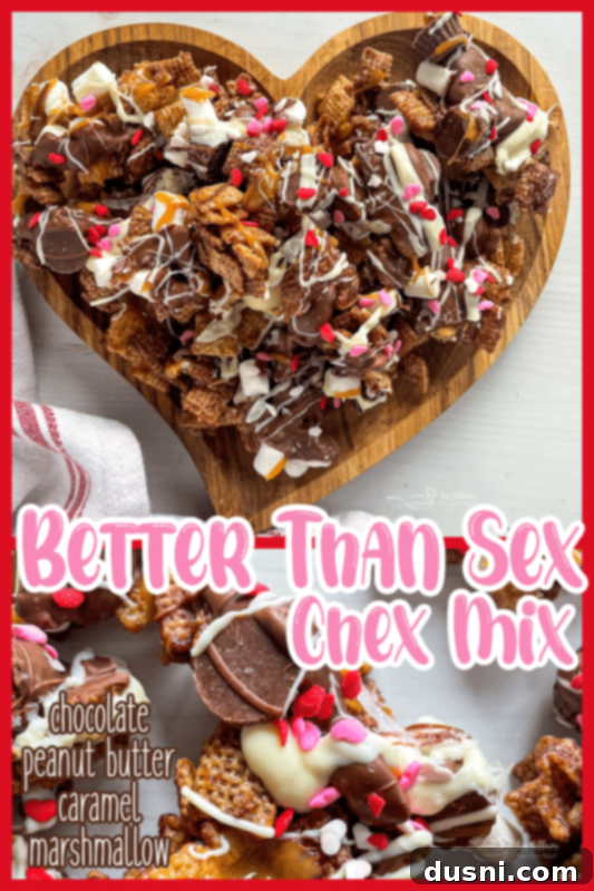 BETTER THAN SEX CHEX MIX 16 Better Than Sex Chex Mix with a decorative logo for 'An Affair from the Heart'.