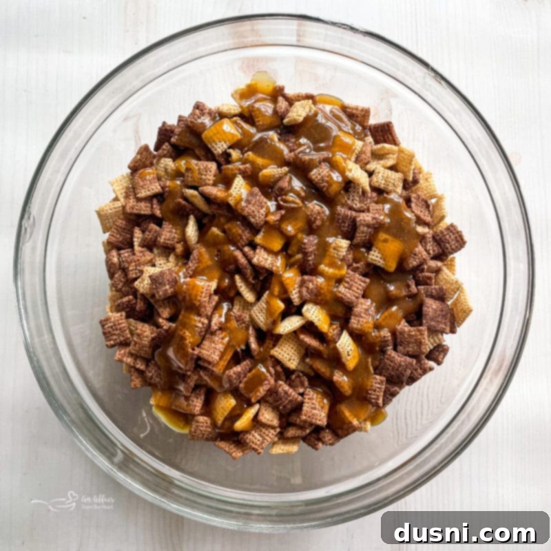 Step 2: Melting butter, sugar, and corn syrup in a measuring cup.