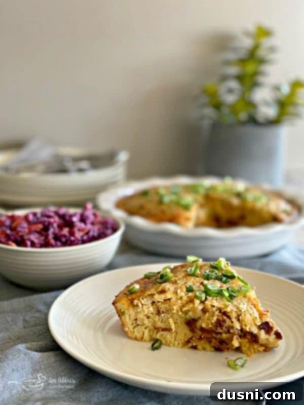 Slice of Impossible Pie with Bacon and Swiss