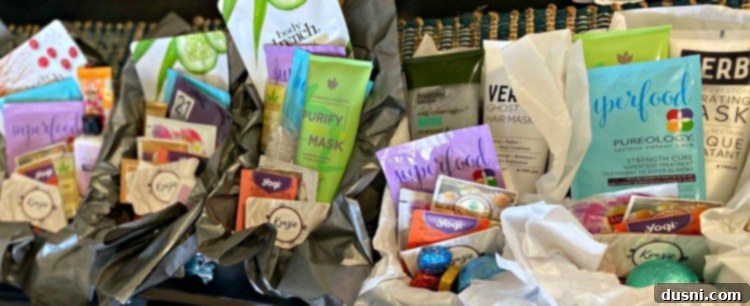 Hair by Kenz gift basket filled with beauty products