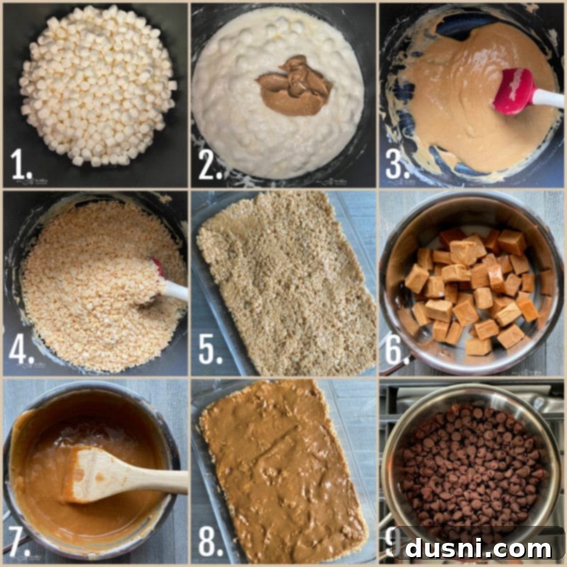 Pantry Perfection Bars 5 Ingredients being prepared for Whatchamacallit Bars