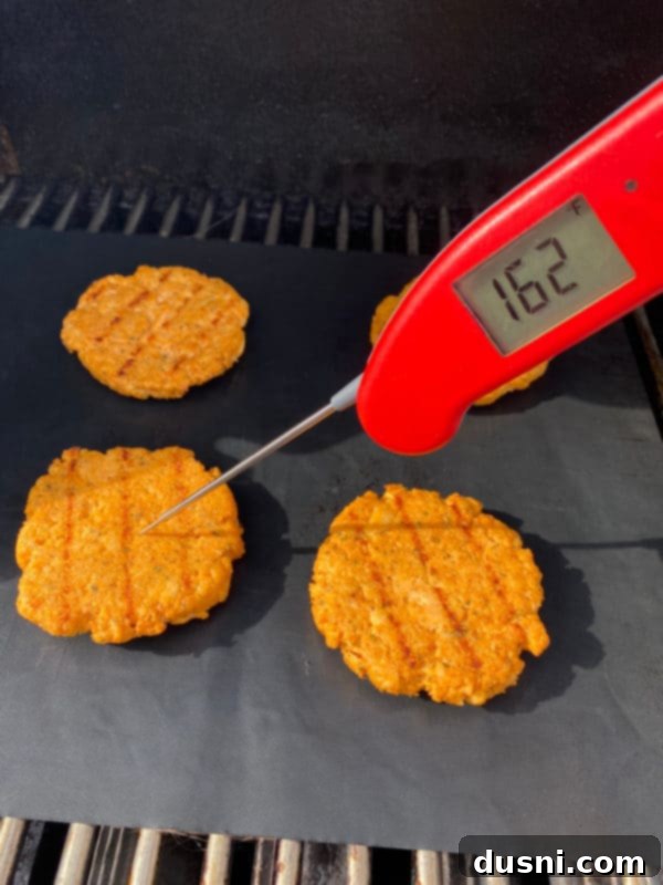 Blackened Salmon Patties and Zesty BLT Slaw 5 Salmon burger patties formed and ready for grilling