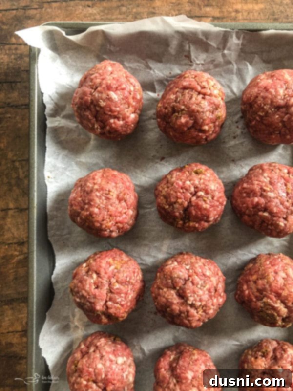 Classic Salisbury Steak Meatballs 11 Raw Salisbury Steak Meatballs in skillet
