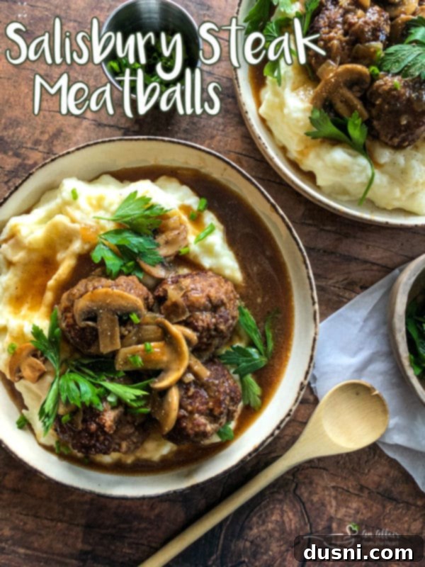 Classic Salisbury Steak Meatballs 16 Salisbury Steak Meatballs hero shot
