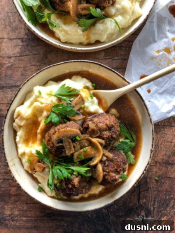 Classic Salisbury Steak Meatballs 5 Serving Salisbury Steak Meatballs