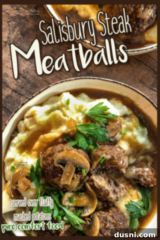 Classic Salisbury Steak Meatballs 7 Salisbury Steak Meatballs Pinterest graphic
