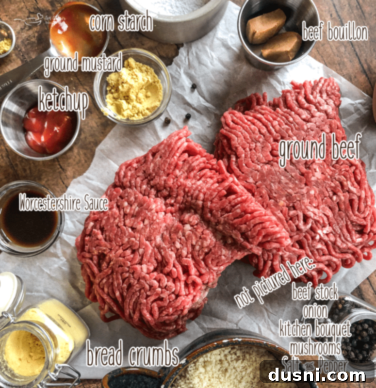 Classic Salisbury Steak Meatballs 8 Ingredients for Salisbury Steak Meatballs