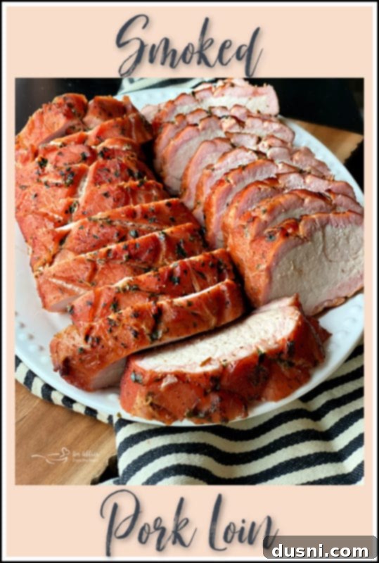 pork loin promo graphic with text overlay