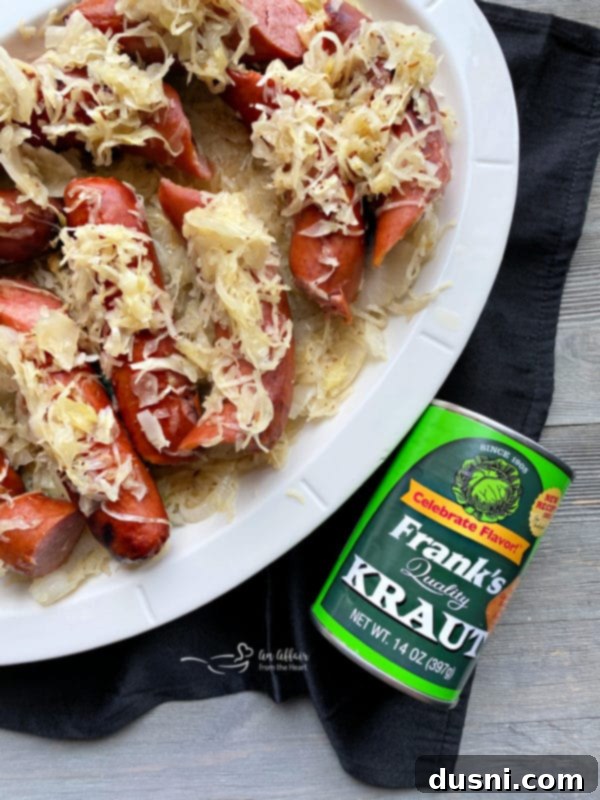 Grilled Kielbasa and Kraut 10 Served platter of Grilled Polish Sausage and Sauerkraut