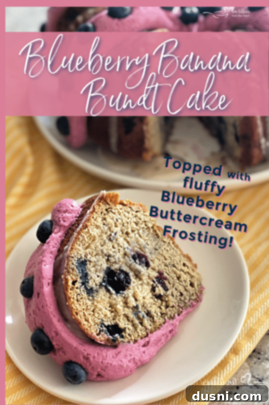 Blueberry Banana Bundt Cake vertical shot