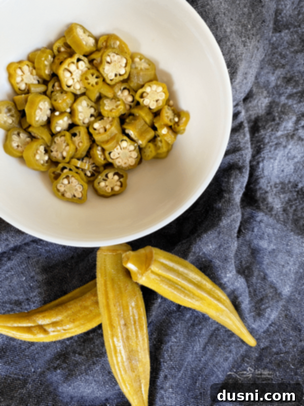 Zesty Okra Delight 4 Close-up of Pickled Okra Relish ingredients
