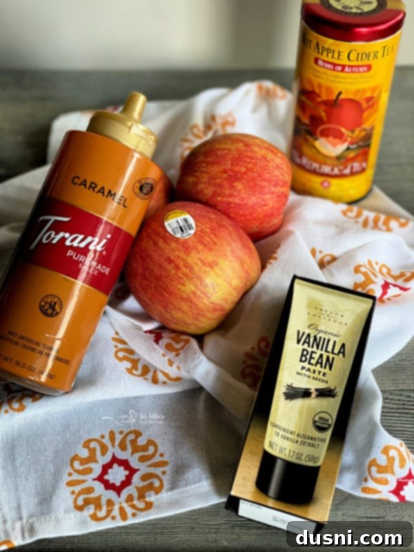 Close-up of a slice of Caramel Apple Tea Cake.