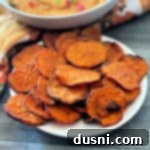 Sweet Potato Chips on white plate