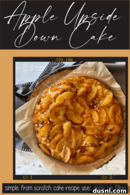 Apple Upside Down Cake pin image for Pinterest
