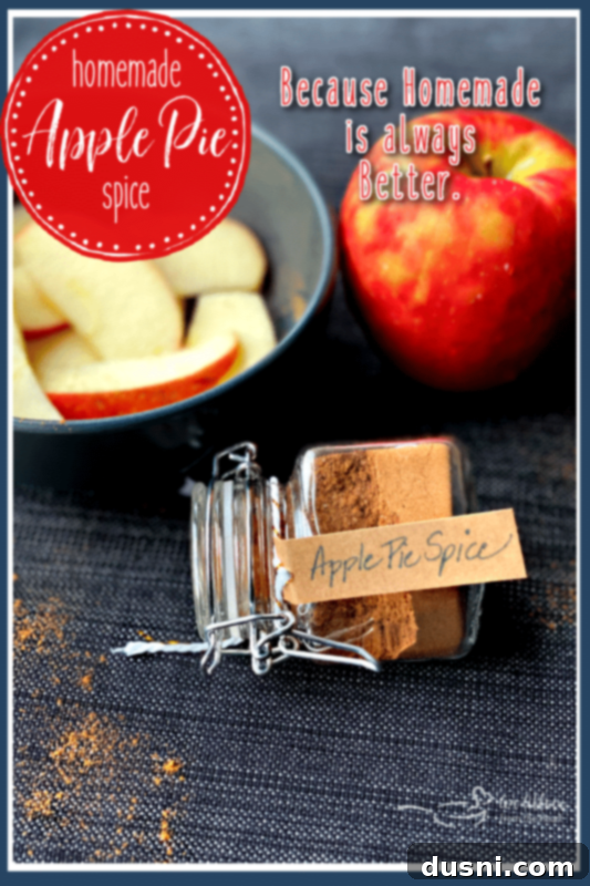 Apple Pie Spice in a jar with an 
