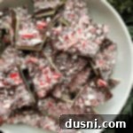 serving bowl of peppermint bark