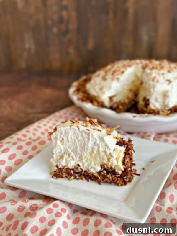 Exquisite Homemade Coconut Banana Cream Pie with Toasted Coconut Crust