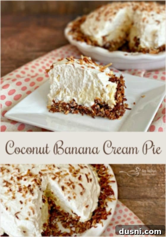 Delicious Coconut Banana Pie - A Tropical Dessert from An Affair from the Heart