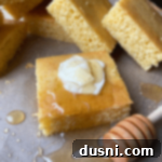 Fluffy Honey Cornbread Bliss 13 Honey Cornbread with honey drizzle