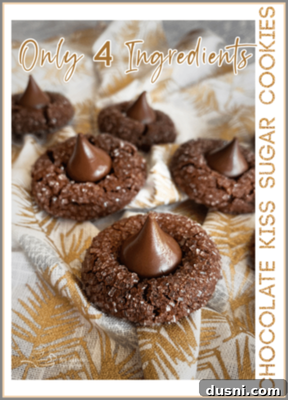 Sugar-Kissed Chocolate Delights 11 Chocolate Kiss Sugar Cookies arranged attractively