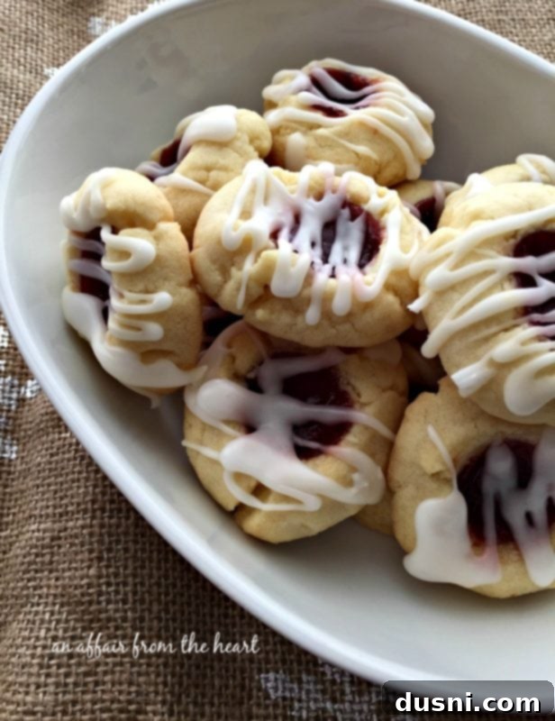 almond raspberry shortbread thumbprints