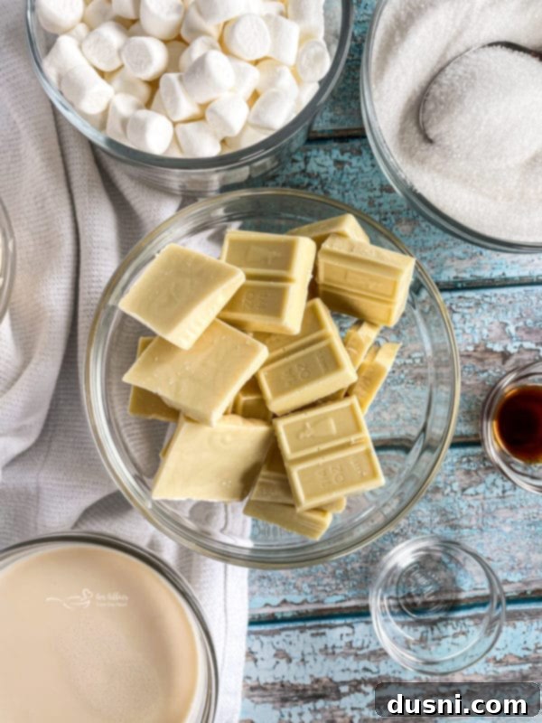 Another overhead shot of white chocolate peppermint fudge squares.