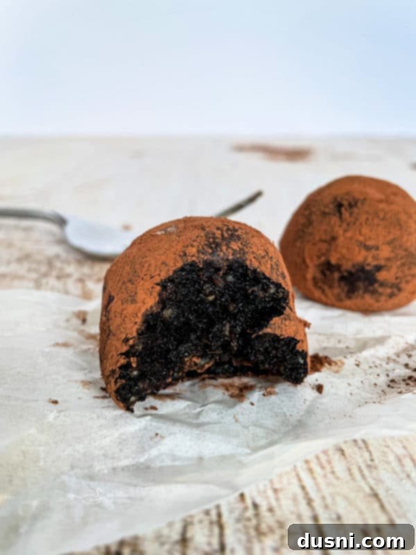 Decadent Bourbon Chocolate Truffles 3 Chocolate Bourbon Balls on a festive plate