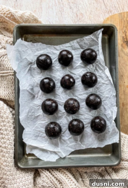 Decadent Bourbon Chocolate Truffles 7 Shaping chocolate bourbon balls