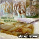 Prep collage image of Onion prep and the completed onions with text "grilled french vidalia onions"