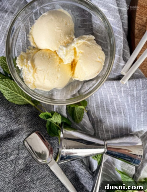 Ingredients for a Grasshopper Cocktail laid out, including liqueurs and vanilla ice cream.