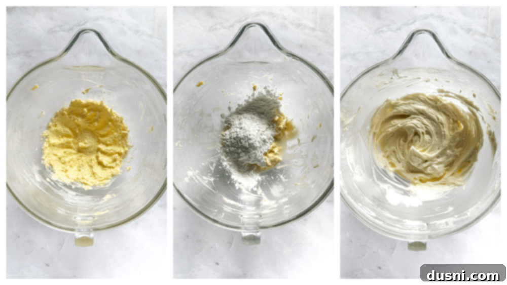 Step 2-3: Mixing the cookie dough in a large bowl.