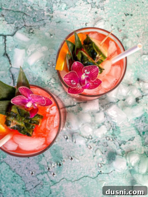 Radiant Island Fizz 10 The third step: Pouring the shaken mixture into a glass.