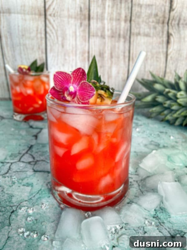 Radiant Island Fizz 11 The finished Tropical Sparkling Cocktail, ready to be enjoyed.