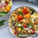 Italian Deli Pasta Salad 15 Two bowls filled with antipasto pasta salad