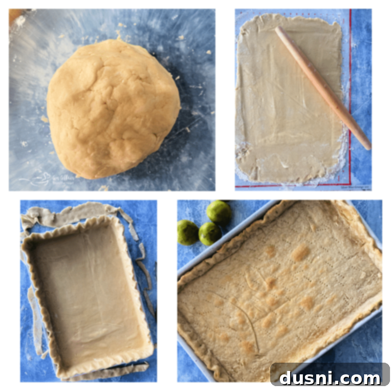 Zesty Key Lime Sheet Pie 9 Key Lime Slab Pie crust dough formed into a ball and ready for rolling.