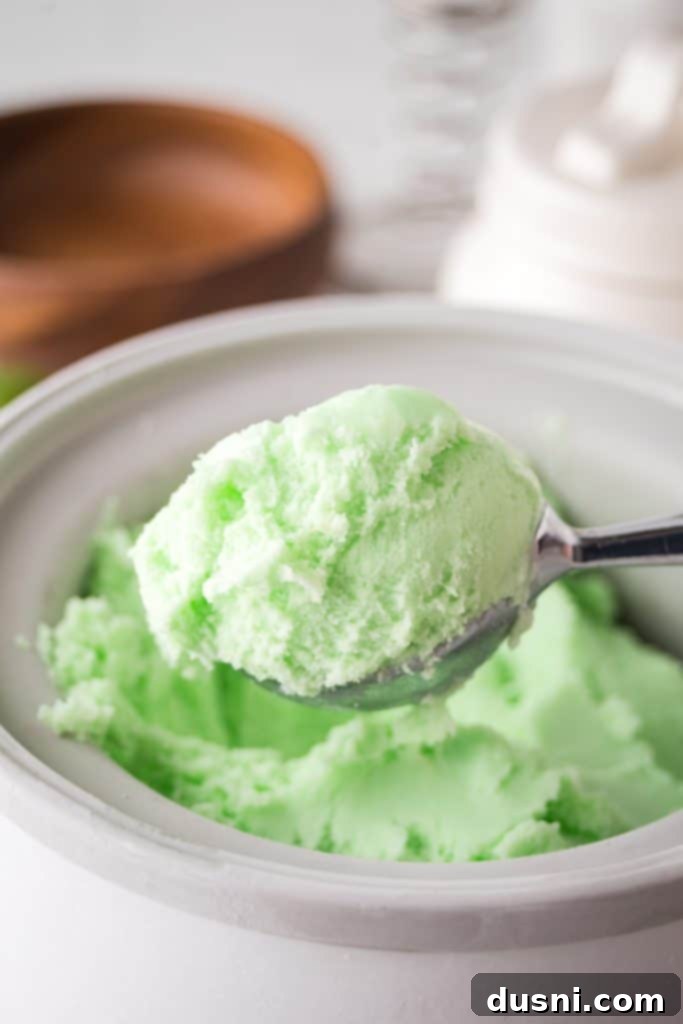 An ice cream maker with the Daiquiri Ice mixture being poured in.