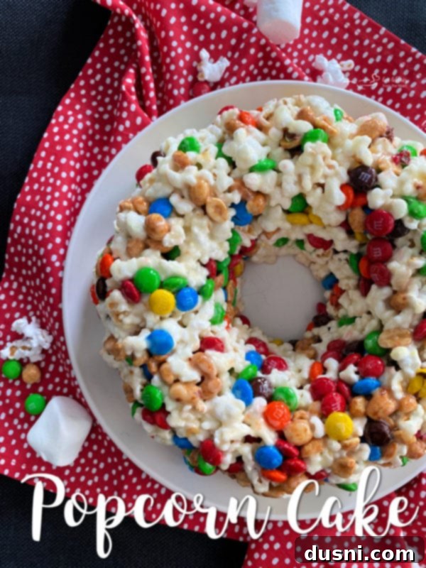 A final shot of the Popcorn Cake, vibrant and ready to be enjoyed.