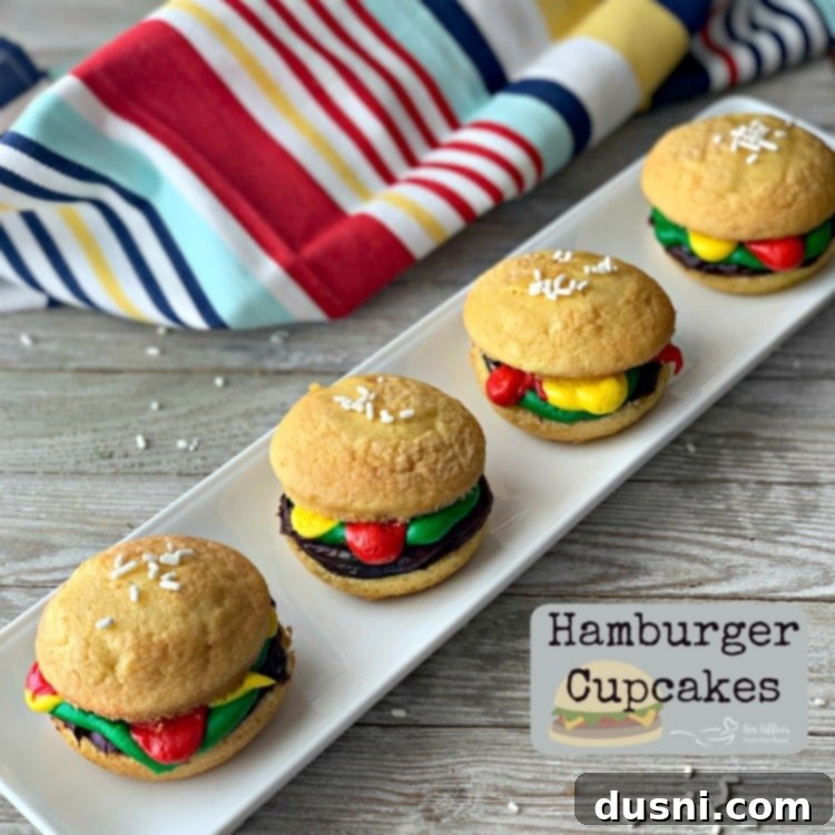A stunning hero shot of Hamburger Cupcakes, perfectly arranged and ready to impress at any gathering.