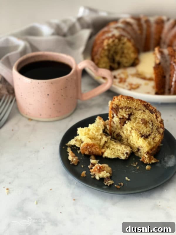 Whole Sour Cream Coffee Cake in a Bundt pan