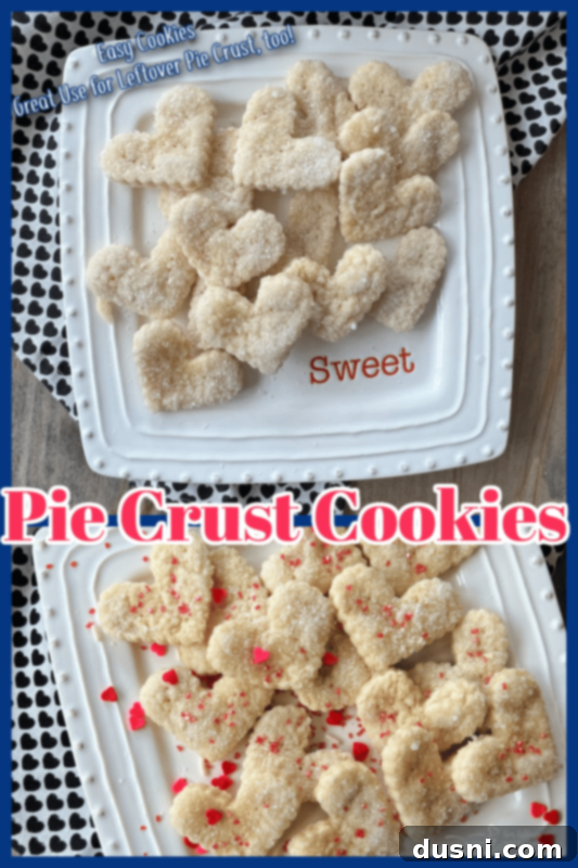 Large, appealing image of pie crust cookies on a serving plate