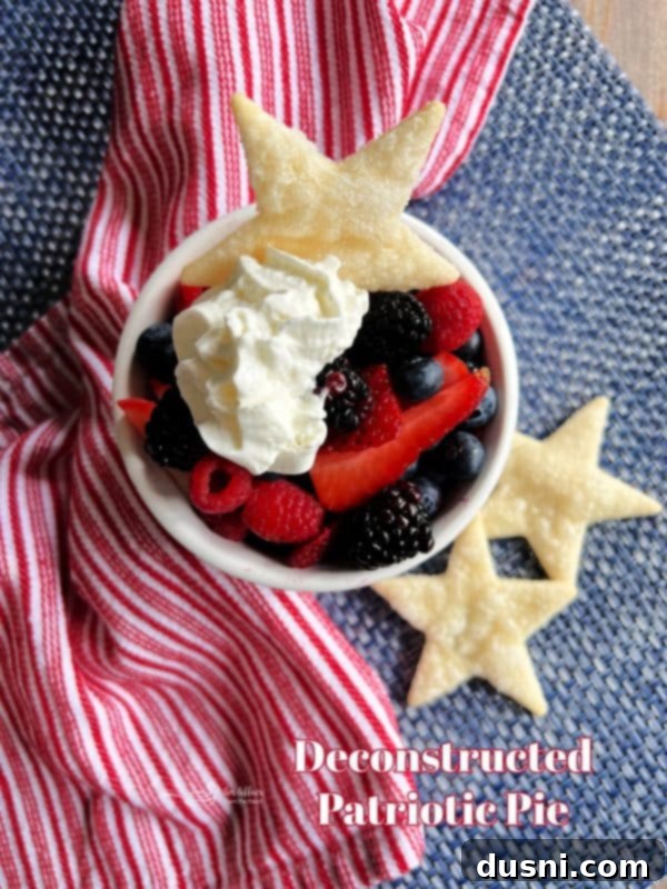 Culinary Anthem Remix 12 Beautifully presented Deconstructed Patriotic Pie, showcasing all its delightful layers.