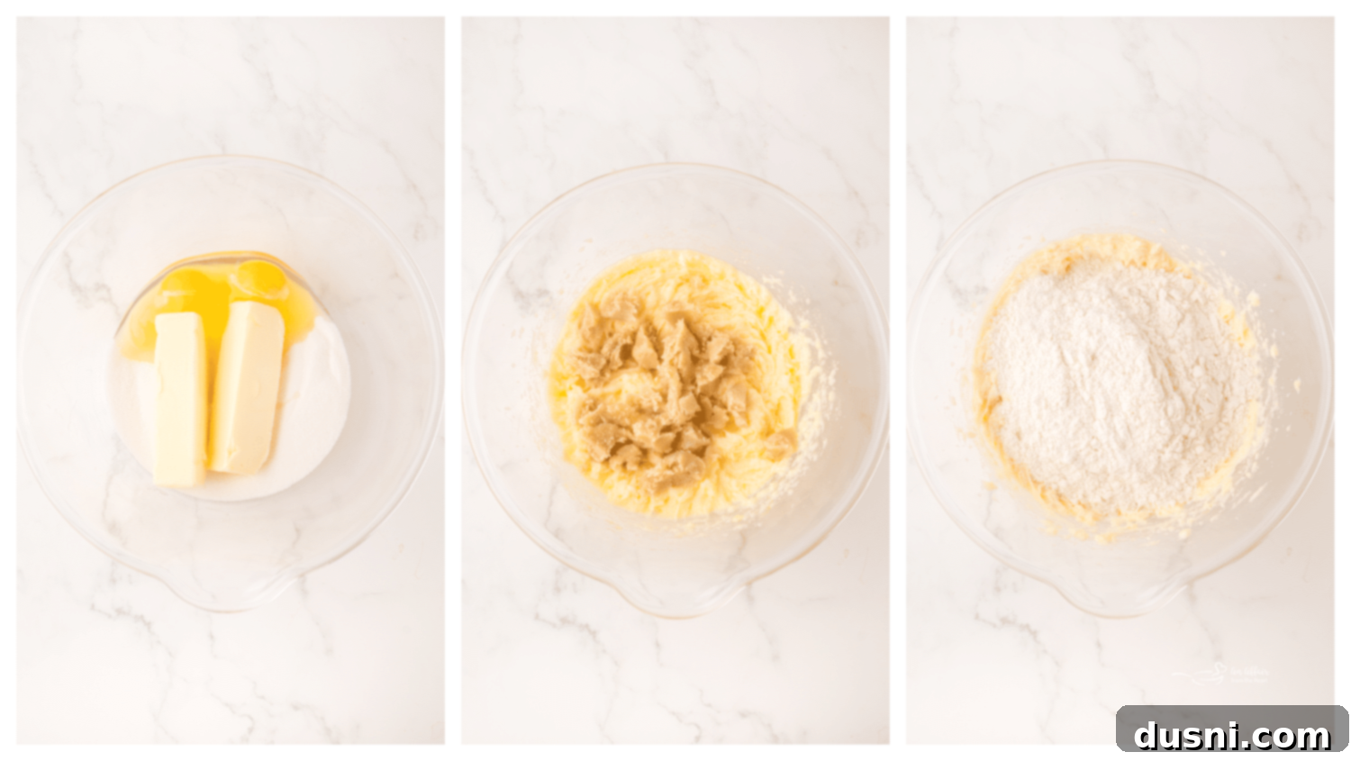 Ingredients being mixed in a stand mixer bowl for Dutch Letter Bars