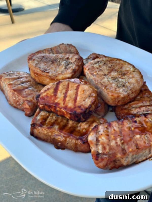 Dorothy's BBQ Pork Chops Plated with sides