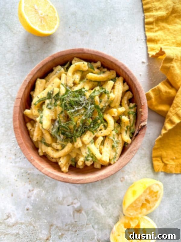 Lemon Basil Pasta Salad close-up