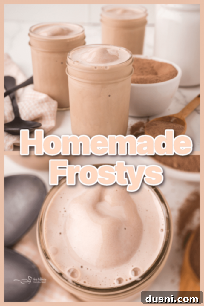 Whip Up a Homemade Frosty 9 A graphic saying 'Pin It' for the homemade Frosty recipe.