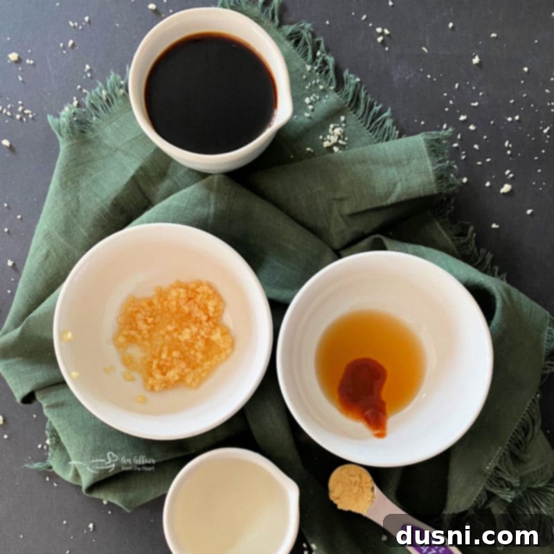 Ingredients for the Sticky Asian Meatball Sauce